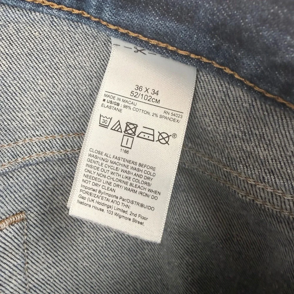 Banana Republic Mens Slim‎ Fit Jeans 36x34 Medium Wash Denim Stretch RN54023